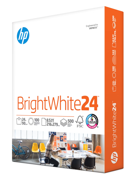 HP Papers | 8.5 x 11 Paper | BrightWhite 24 lb |1 Ream  500 Sheets| 100 Bright | Made in USA  FSC Certified | 203000R