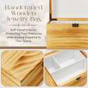 Jewelry Box Organizer, Wooden Jewelry Boxes for Women with 55 Portable Jewelry Bags for Traveling, Travel Jewelry Case Storage for Earrings Rings Necklaces Brackets, Gifts for Women Girls (Carbonized Brown)