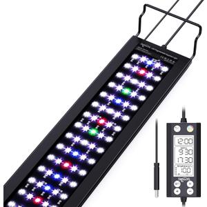 SEAOURA Aquarium Light with Temp Alarm, 36-42in Full Spectrum LED Lights, 24/7 Programmable with Power Off Memory, WRGB Custom, 20 Level Dimmable Brightness for Freshwater Fish Tanks