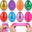 8 Pack Easter Eggs Stress Balls Squishy Toys Fidget Squeeze Toys for Kids Toddlers Easter Egg Hunt Fillers Easter Basket Stuffers Party Favors Gifts