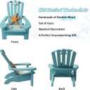 4 Pack Wooden Handmade Mini Chair Ornament Beach Decor Nautical Decoration for Bathroom Bedroom Decor Home Decor Article Home Office Desk, 4 x 3.75 x 3.75 inches (Blue)