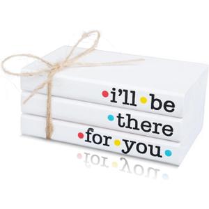 Friends TV Show Signs for Table Shelf decor, Mini Decorative Wooden Book Stack for Tiered Tray Accent, Friendship Gifts - I'll Be There For You Sign