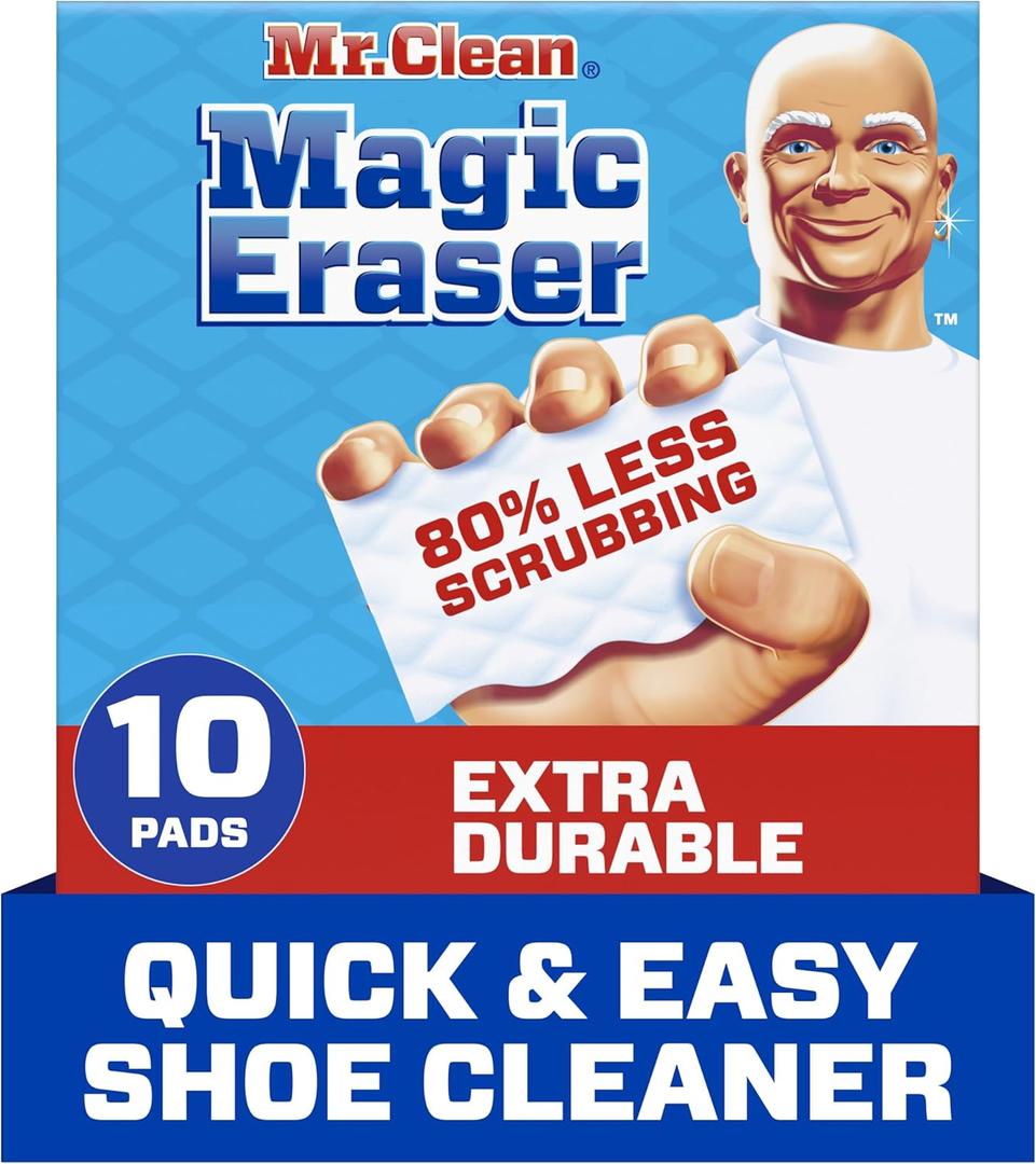 Mr. Clean Magic Eraser Extra Durable, Shoe Cleaner, Cleaner Pads with Durafoam, 10 Count