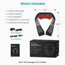 Nekteck Shiatsu Neck Massager with Heat for Pain Relief Deep Tissue, 2026 Upgraded 3D Back Shoulder Kneading Massage Pillow, Mother's Day Father's Day Relaxation Gifts for Mom Dad, Black(NOT Cordless)