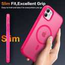 Magnetic for iPhone 11 Phone Case-Compatible with MagSafe-Slim Translucent Matte-Military Grade Drop Protection Phone Case for iPhone 11 6.1",Hot Pink