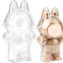 2 x Protective case for labubuCrystal-Clear Hard Display Box Acrylic Case Cover Accessories with Keychain for Shelf and Outdoor Showcase (Doll Not Included) (Standing)