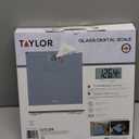 Taylor Digital Glass Bathroom Scale for Body Weight, Durable Platform, Digital Weighing Machine for People, Easy-to-Read Display, 350 lb Capacity, Slate Blue (11 x 11 Inch)