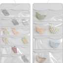 26-Pocket Hanging Organizer for Socks, Underwear, Bras, and Leggings, Dual-Sided Closet Storage for Lingerie and Kids Clothing, White