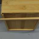 Bamodi Bamboo Bathroom Decor Set - 5-Piece Aesthetic Decorative Accessories for Restroom - 7x2.5X.2.5-Inch Set Includes Toiletry Box, Toothbrush Holder, Liquid Soap Dispenser, and Wooden Towel Tray