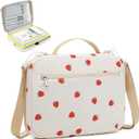 Bible Cover Case for Women Large Bible Cover for Girls Bible Study Supplies Accessories with Handle and Shoulder Strap | Durable (Strawberry02)