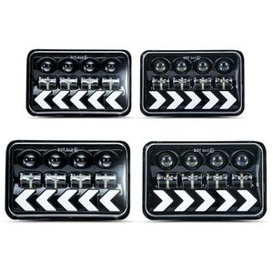 MXSAG 4pcs 6" X 4" Square White & Amber Headlights Turn Signal HI/LO Beam DRL Daytime Running Lights Compatible With Jeep Wrangler American Motors Concord/Ea-gle/Spirit Buick Electra/LeSabre/Regal