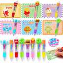 Valentines Day Gifts for Kids Classroom, 24 PCS Kids Valentines Day Cards with Multicolor Ballpoint Pens, Ideal for School Valentines Gifts Exchange, Valentine Party Favors Prize Supply for Boys Girls