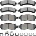 SCITOO Brake Pads Kits Front Rear Fit for Buick Rainier,for Chevy SSR,Trailblazer EXT,for GMC Envoy,Envoy XL,Envoy XUV,Jimmy,for Isuzu Ascender,for Oldsmobile Bravada,for Saab 9-7x
