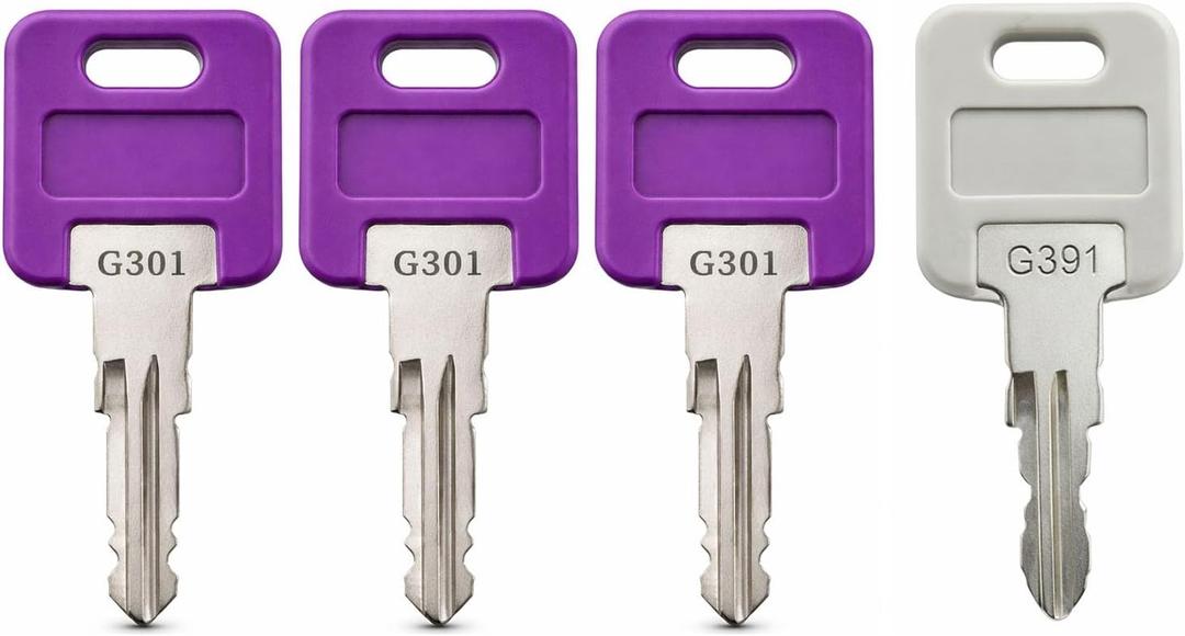 G381 Replacement Keys, 3 Pack, Compatible with Global Link RV Trailer Camper Locks, Pre Cut to Key Code Series G301G390, with one G391 Key