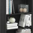 Furinno Jaya Book Shelf, 3-Tier Bookshelf, Bookcase with Adjustable Shelves, 9.5 x 24.5 x 40.3, for Organization and Storage, for Living Room, Bedroom, Home Office, Blackwood
