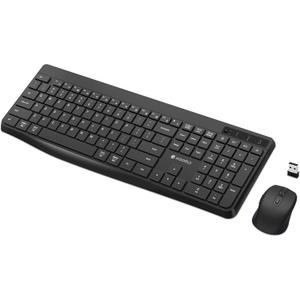 Wireless Keyboard and Mouse Combo,KOORUI 2.4G/Bluetooth Silent Full Size Ergonomic Keyboard with 12 Shortcut Keys & 5 DPI Mouse,Cordless,Battery Included,Compatible for Laptop/PC/Windows/Mac (black)