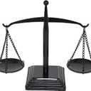 Vintage Style Small Metal Libra Jewelry Towers, Display Tray Cosmetic Organizer Storage, Lawyer Scale of Justice, Farmhouse Candleholder (Black)
