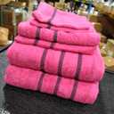 MyOwn Ultra Soft 6 Pack Cotton Towel Set, Contains 2 Bath Towels 28x55 inch, 2 Hand Towels 16x24 inch & 2 Wash Coths 12x12 inch, Ideal Everyday use, Compact & Lightweight - Hot Pink, 71654
