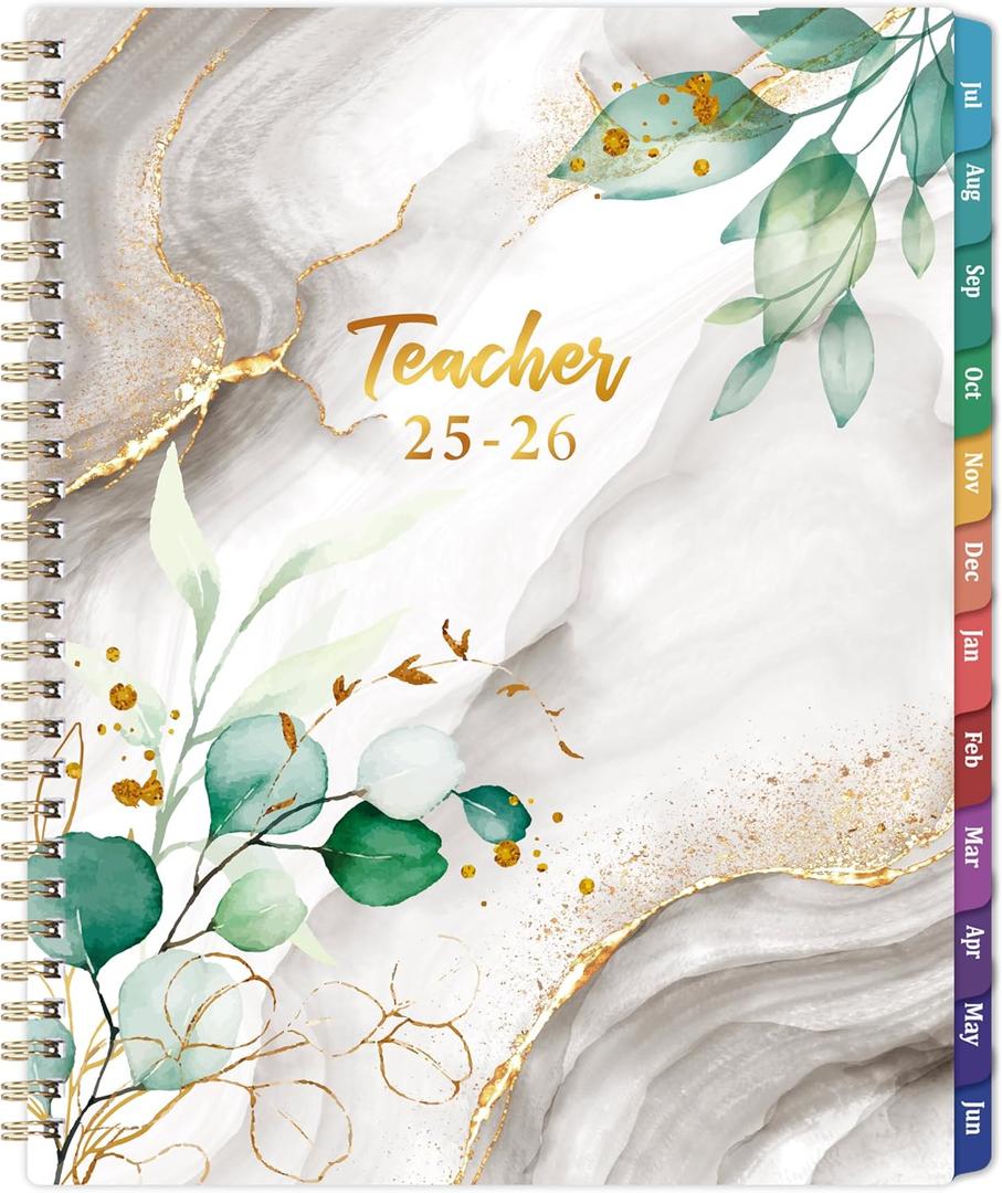 Teacher Planner 2025-2026 - Academic Lesson Planner 2025-2026, July 2025 - June 2026, 9.7'' x 7.7'', Lesson Plan Book, Weekly & Monthly Calendar with Quotes