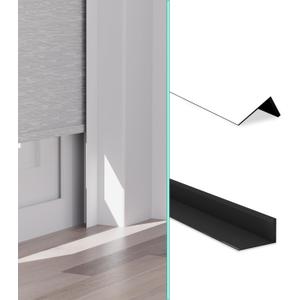 100% Blackout PVC Light Blocking Strips for Window Shades and Blinds, Block Light Along The Sides of Blackout Blinds, Easy to Install. (White 58" 2pc), 58 inches x 1.6 inches