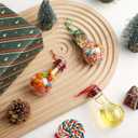 Sliner 24 Pcs Christmas Booze Balls with Ribbons Clear Plastic Fillable Christmas Bulbs Ornaments Plastic Fillable Light Bulbs with Screw Top for Crafts Xmas Tree Party Favors