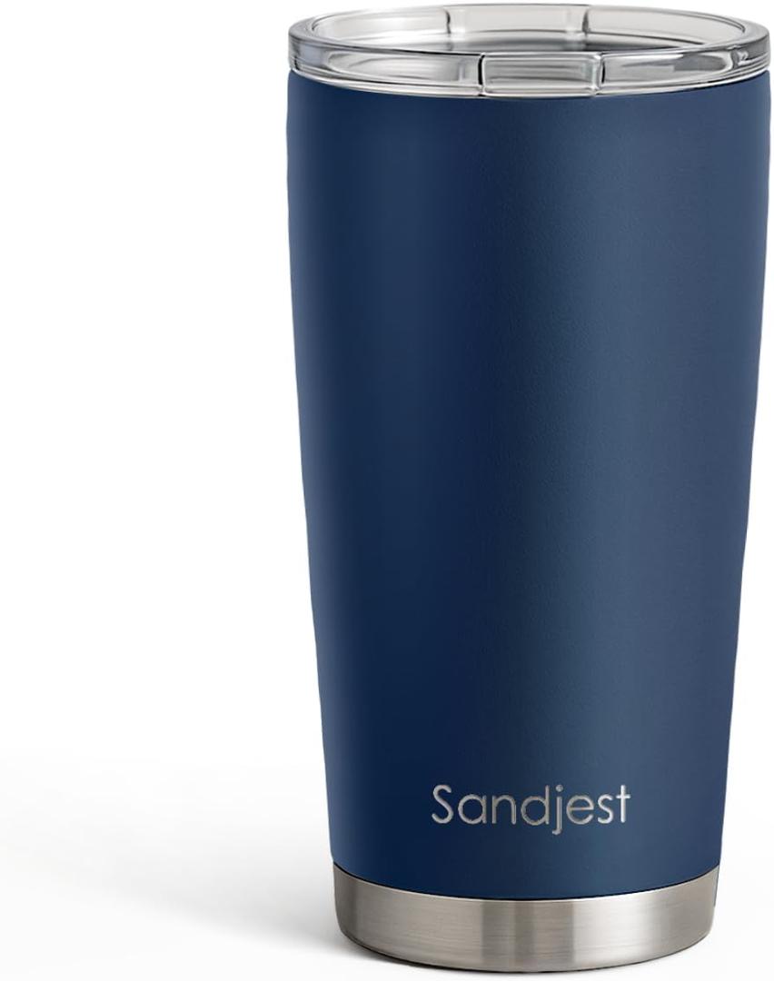 SANDJEST Navy Tumbler 20oz Stainless Steel Double Wall Vacuum Insulated, Travel Coffee Cup, Gifts for Men Women Birthday Christmas
