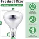 VIHOSE 16 Pack Heat Lamp Bulbs 250 Watt, R40 E26, Silver