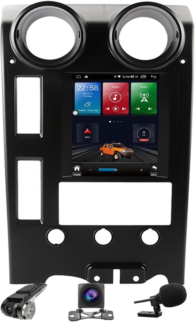 8-core RAM 4G+ROM 64G for Hummer H2 2004-2009 9.7-Inch Tesla Style IPS Touchscreen with Android Auto Car Play Car Stereo Radio 4G WiFi GPS Navigation DSP in Dash Headunit Multimedia Player