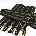 Leekayer 10 PCS 12 Inch (30cm) #5 Metal Zippers for Sewing Bags Crafts Antique Brass Plated Brass Zippers Ring Pull Bronze Zipper Bulk (#5 Anti-Brass)