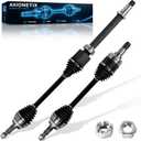 Set of 2 Front CV Axle Shafts for Lexus RX350 2010-2014, Toyota Highlander 2014-2016 and Venza 2009-2015 3.5L AWD, ABS Rings and Axle Nuts Included, Replaces 66-5307-5308
