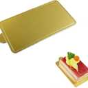 100 pcs 4.25"x2.36" Mini Cake Boards, Rectangular Gold Mousse Cake Cardboard Set, Cupcake Cake Base, Dessert Displays Tray, Disposable Paper Coasters - for Wedding Party Cake Pastry Cup