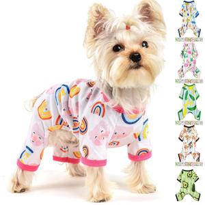 Yikeyo Dog Pajamas Spring Summer Pet Clothes for Small Dogs Girl Boy Soft Stretchy Puppy Clothes Cat Pjs Pet Jammies Outfit (S)
