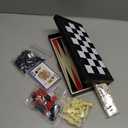5 in 1 Magnetic Chess Checkers Dominoes Backgammon and Cards Set, Mini Travel Size Multi Board Games