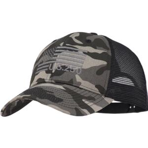 American Flag Trucker Cap, Regular & XL-3XL, Big Head Snapback Patriotic Baseball Hat (Up to Size 8) (Blackcamo)