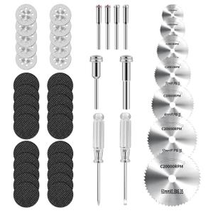 45Pcs gupawix Cutting Wheel Kit for Dremel Rotary ToolsDiamond Cutting DiscsHSS Circular Saw, Fiberglass Cut-Off Wheels with 6Pcs Mandrels Rotary Tool Accessories for Cutting Metal, Wood, Stone, PVC