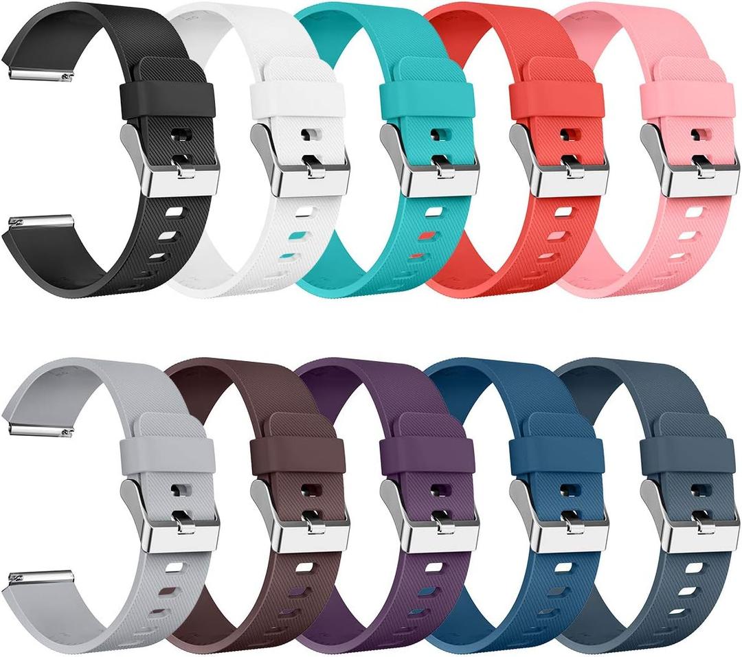 LEEFOX Compatible with Blaze Bands Small Large, Replacement for Blaze Accessories Wristband Watch Sport Strap for Smart Watch Tracker Women Men Teends Stripe Texture 10 Pack No Tracker