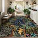 GarveeHome 5x7 Jungle Area Rug Washable Rugs for Living Room Bedroom, Soft Low Pile Non Slip Accent Floor Mat Animal Print Throw Rug Indoor Carpet Dining Room Playroom