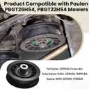 2 Pack 532194326 V-Groove Idler Pulley & 532194327 Idler Pulley & 532130969 Belt for Husqvarna Riding Lawn Mowers 280-6630, 194327, 194326, LGT 2654, YTH 1542 XPT, YTH 20 K 46, YTH 2348, YTH 2454