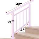 Handrails for Outdoor Steps,1-3 Step Stair Handrail & Indoor Stair Railing KitWhite Railings for Outdoor Steps and Hand Rails for Seniors for Porch(3 Step-White)