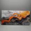 KREATIVE ARTS Orange and Black Abstract Canvas Wall Art, Modern Abstract Painting for Living Room, Bedroom, Home Office, Contemporary Artwork Prints, 20x40 Inches, Ready to Hang