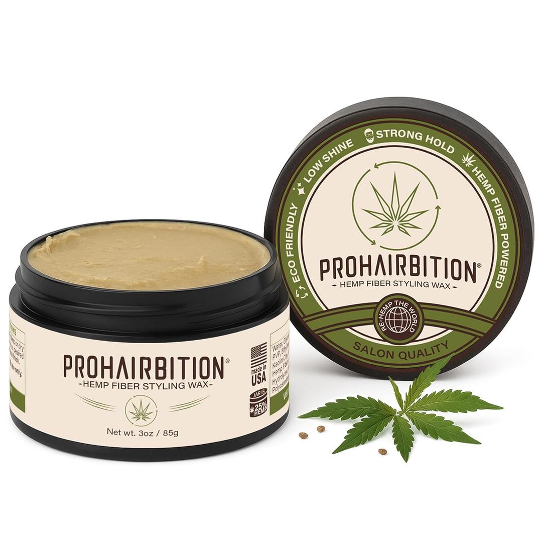 Hemp Fiber Hair Wax Strong Hold Matte Finish  Non-Greasy and Long Lasting Hemp Infused Styling Wax for Healthier Hair- No Paraben Vegan Friendly Formula in Sustainable Packaging