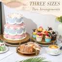 Tioncy Set of 6 Gold Cake Stand Round Metal Cake Stands Antique Gold Dessert Display Cupcake Pastry Candy Display Plate for Wedding Birthday Party Event Bridal Celebration Table (Simple)