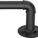 Black Curtain Rods for Windows 66 to 120", 1 Inch Wrap Around Room Darkening Curtain Rod, Industrial Heavy Duty Blackout Curtain Rods for Indoor Outdoor, Modern Adjustable Drapery Rods Room Divider, Size: 32"-120"