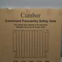 Cumbor 29.7-46" Baby Gate for Stairs, Mom's Choice Awards Winner-Auto Close Dog Gate for the House, Easy Install Pressure Mounted Pet Gates for Doorways, Easy Walk Thru Wide Safety Gate for Dog, Brown