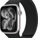 Magnetic Silicone Band Compatible with Apple Watch Band 42mm 41mm 40mm 38mm Series 11 10 9 8 7 6 5 4 3 & SE 3/2/1 Strong Magnetic Clasp, Waterproof & Adjustable (Black)