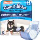 Hartz Comfitables Disposable Male Dog Wraps with Stretchy Waistband, Medium 12 Count