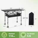 LET'S CAMP Folding Camping Table, Portable Aluminum Roll-up Picnic Backpacking Table with Adjustable Height, Large Storage and Carrying Bag for Picnic, Camping, BBQ, Party, Backyard, Beach