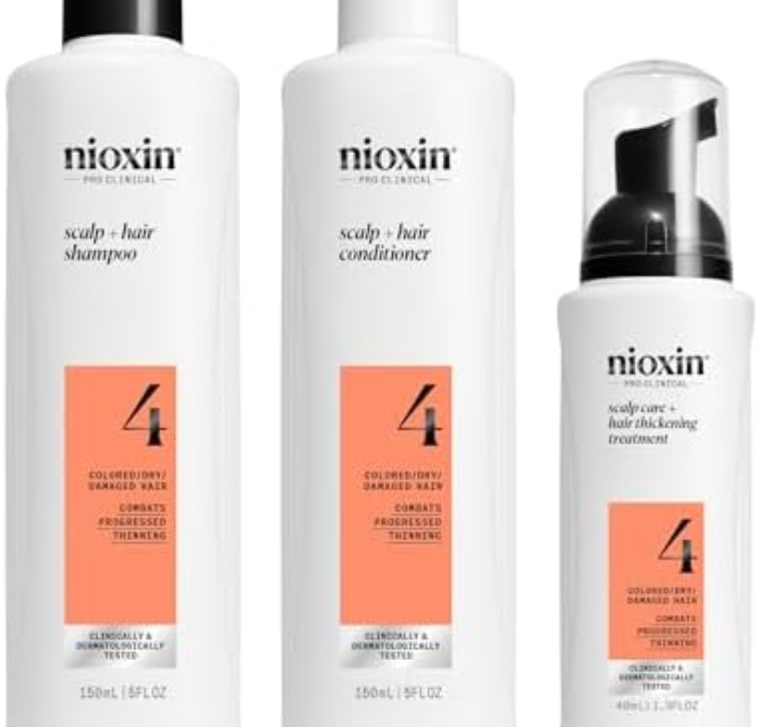 Nioxin Scalp + Hair Thickening System Kits | For Natural, Colored, & Damaged Hair with Light to Progressed Thinning | Strengthen & Boost Hair Density with Niacinamide & Biotin | 1 Month Supply Only 2