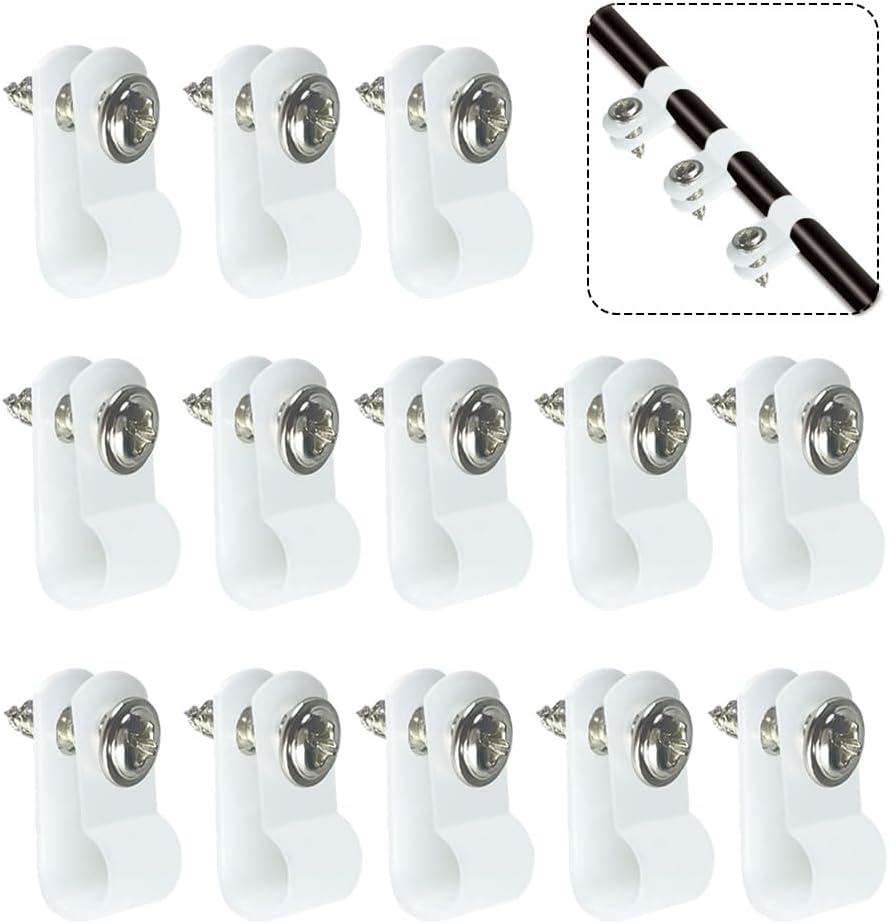100 Pack 1/4 inch Rope Light Clips, White Rope Light Clips for Outside, Nylon P-Style Cable Clips for Wire Management, String Lights Mounting with M4 Carbon Steel Nickel-Plated Screws