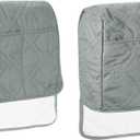 uxcell 2 Pack Sofa Armrest Organizer Non-Slip Armchair Caddy Waterproof Couch Armrest Cover with Side Pocket for Magazines TV Remote, Light Grey